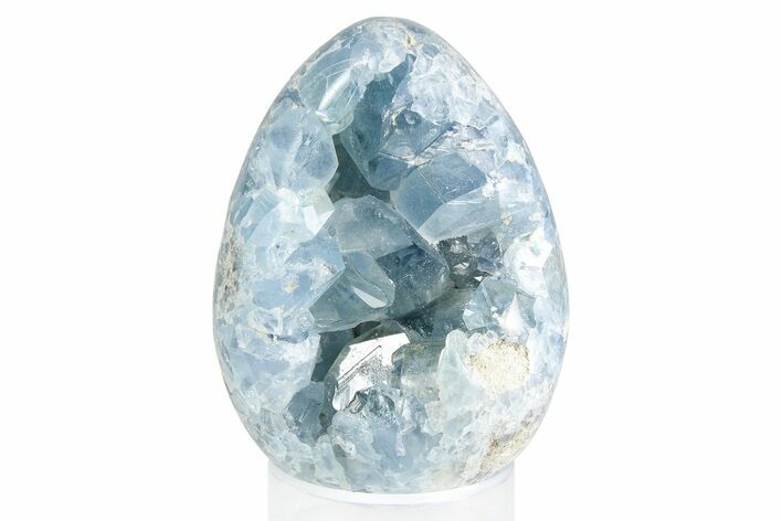 Crystal Filled Celestine (Celestite) Egg Geode - Madagascar #257714